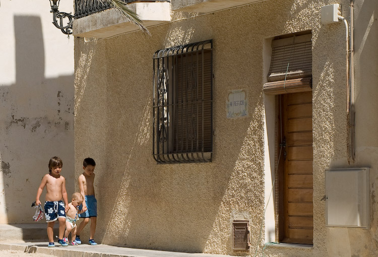 Going to the beach, main street of Tabarca