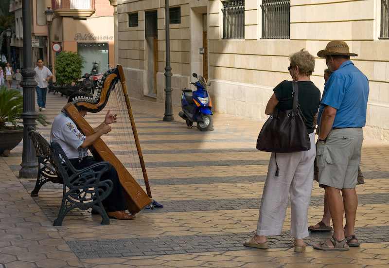 Listening to the harpist