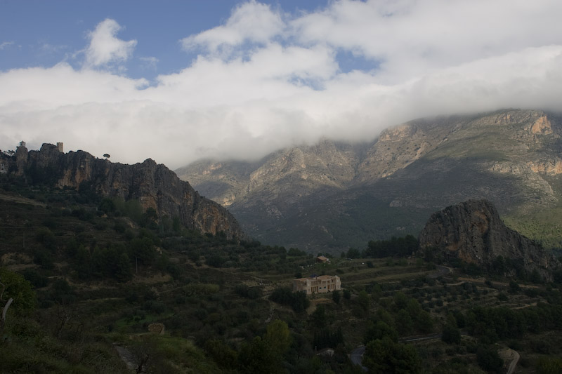 The landscape--Guadalest castle is on the left